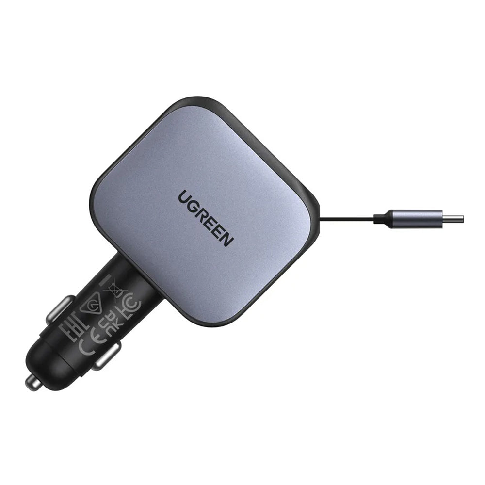 Avtomobilski polnilec z USB-C kablom UGREEN EC604 (55910B) Nexode, 145W, 1 x USB-A - 2 x USB-C, črn