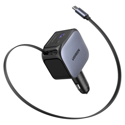Avtomobilski polnilec z USB-C kablom UGREEN EC604 (55910B) Nexode, 145W, 1 x USB-A - 2 x USB-C, črn