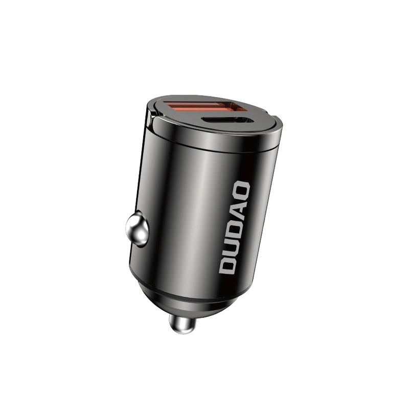 Avtomobilski polnilec Dudao R3MAX, 48W, 3A, 1 x USB-A - 1 x USB-C, črn