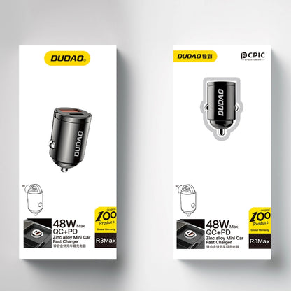 Avtomobilski polnilec Dudao R3MAX, 48W, 3A, 1 x USB-A - 1 x USB-C, črn