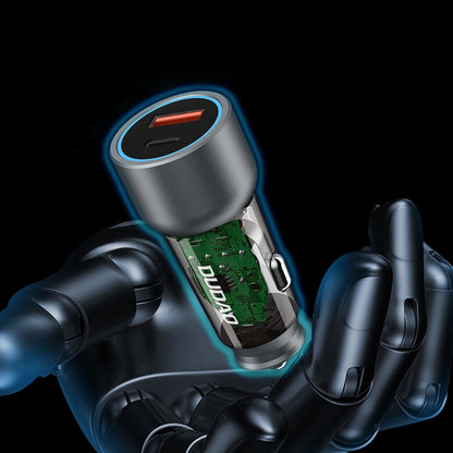 Avtomobilski polnilnik Dudao R4T, 30 W, 3A, 1 x USB-A - 1 x USB-C, siv 