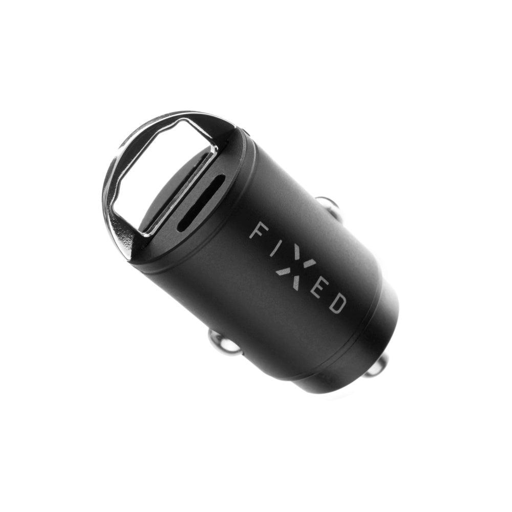 Avtomobilski polnilec Fixed, 30W, 3A, 1 x USB-A - 1 x USB-C, Črn