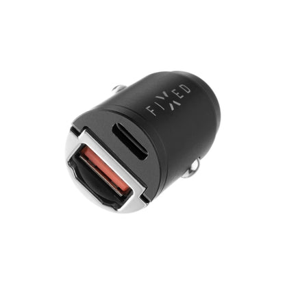 Avtomobilski polnilec Fixed, 30W, 3A, 1 x USB-A - 1 x USB-C, Črn