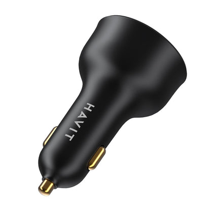 Avtomobilski polnilec HAVIT CC100W Display, 100W, 5A, 1 x USB-A - 1 x USB-C, črn