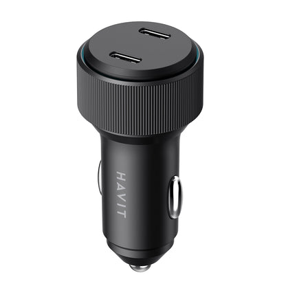 Avtomobilski polnilec HAVIT CC2014, 30W, 3A, 2 x USB-C, Črn