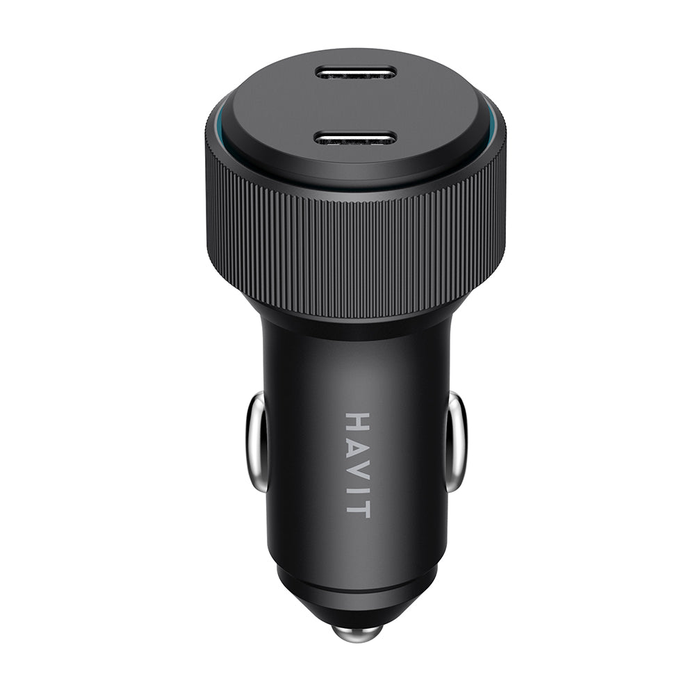 Avtomobilski polnilec HAVIT CC2014, 30W, 3A, 2 x USB-C, Črn