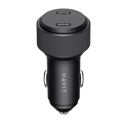 Avtomobilski polnilec HAVIT CC2014, 30W, 3A, 2 x USB-C, Črn