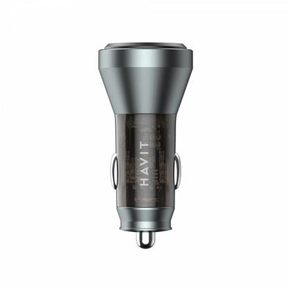 Avtomobilski polnilec HAVIT CC2017, 45W, 3A, 1 x USB-A - 1 x USB-C, črno modra