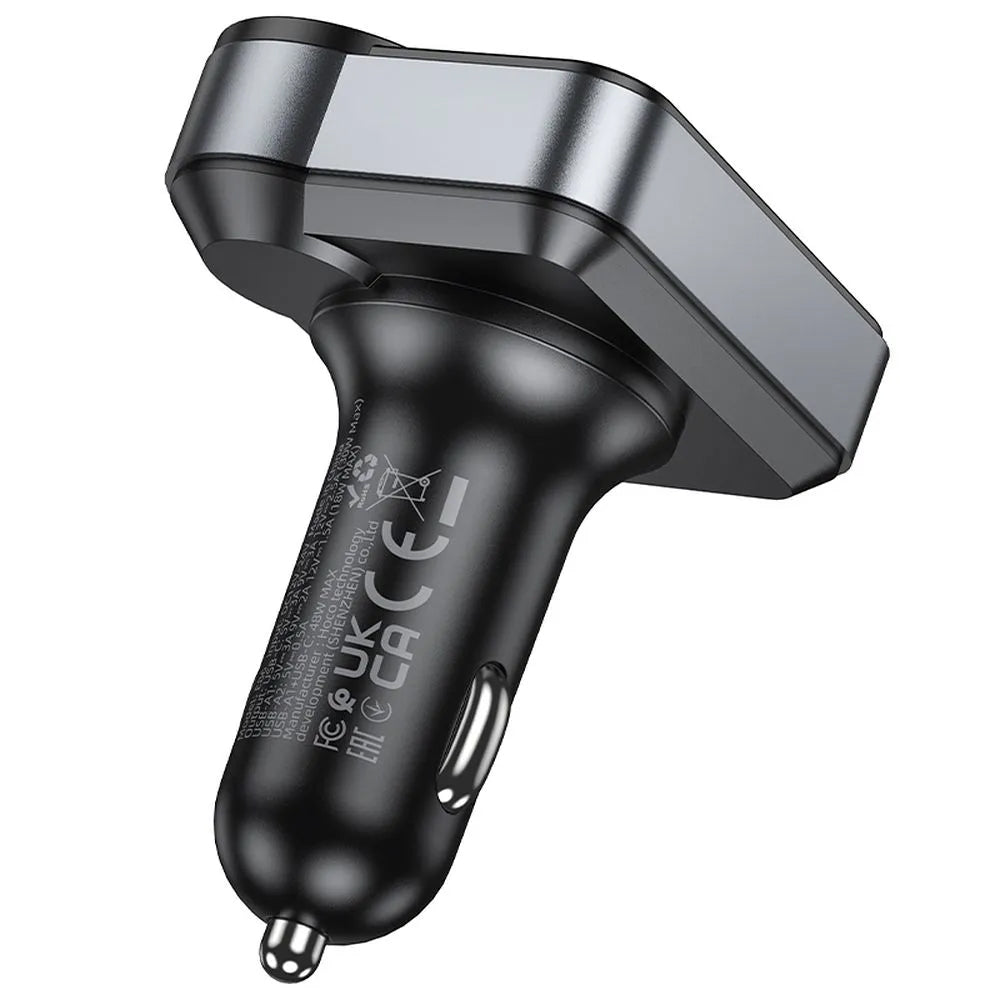 FM Bluetooth modulator HOCO E86, 2 x USB-A - 1 x USB-C - 1 x microSD