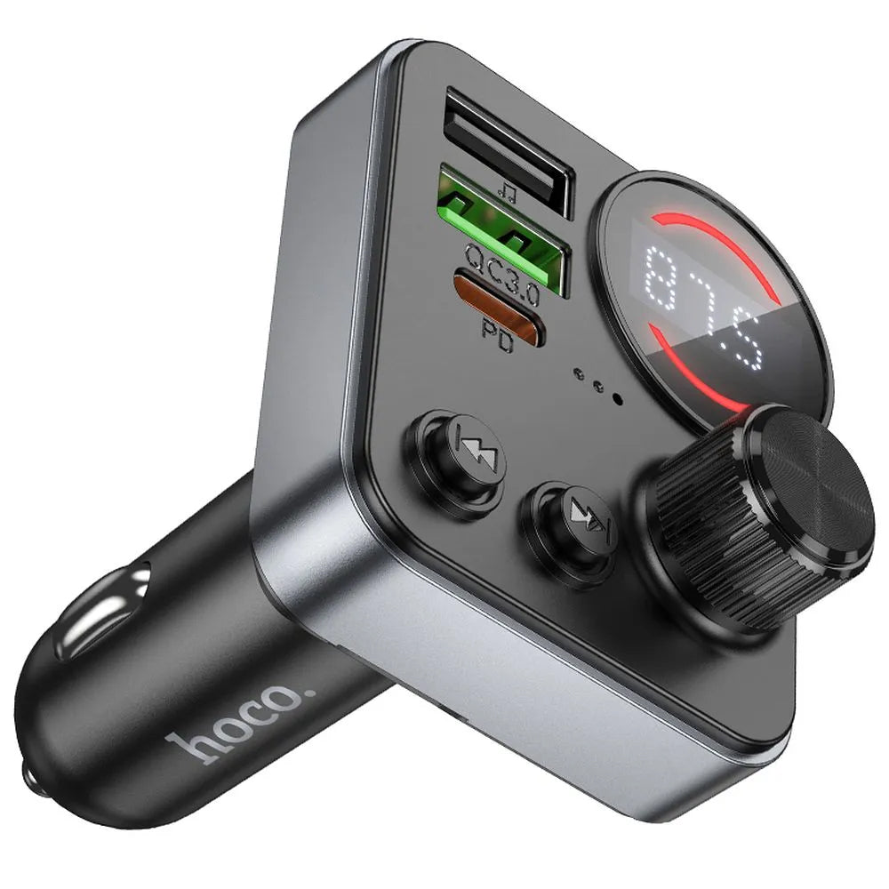 FM Bluetooth modulator HOCO E86, 2 x USB-A - 1 x USB-C - 1 x microSD