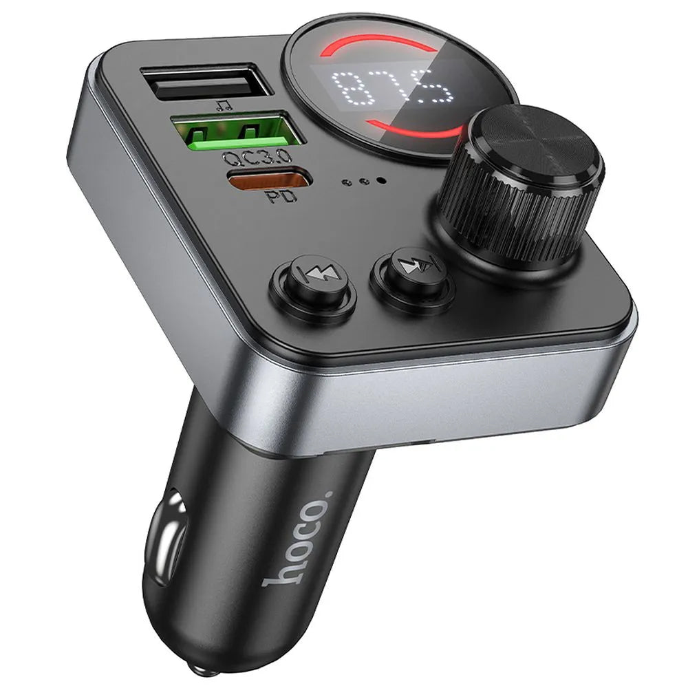 FM Bluetooth modulator HOCO E86, 2 x USB-A - 1 x USB-C - 1 x microSD