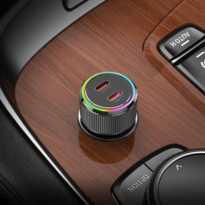 Avtomobilski polnilec HOCO NZ14B, 50W, 3A, 2 x USB-C, Črn