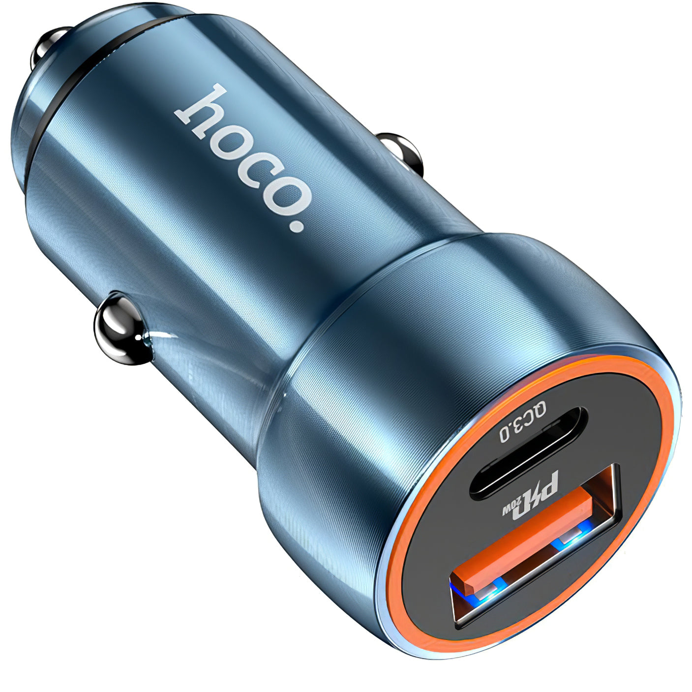 Avtomobilski polnilec HOCO Z46A, 20W, 3A, 1 x USB-A - 1 x USB-C, Modra