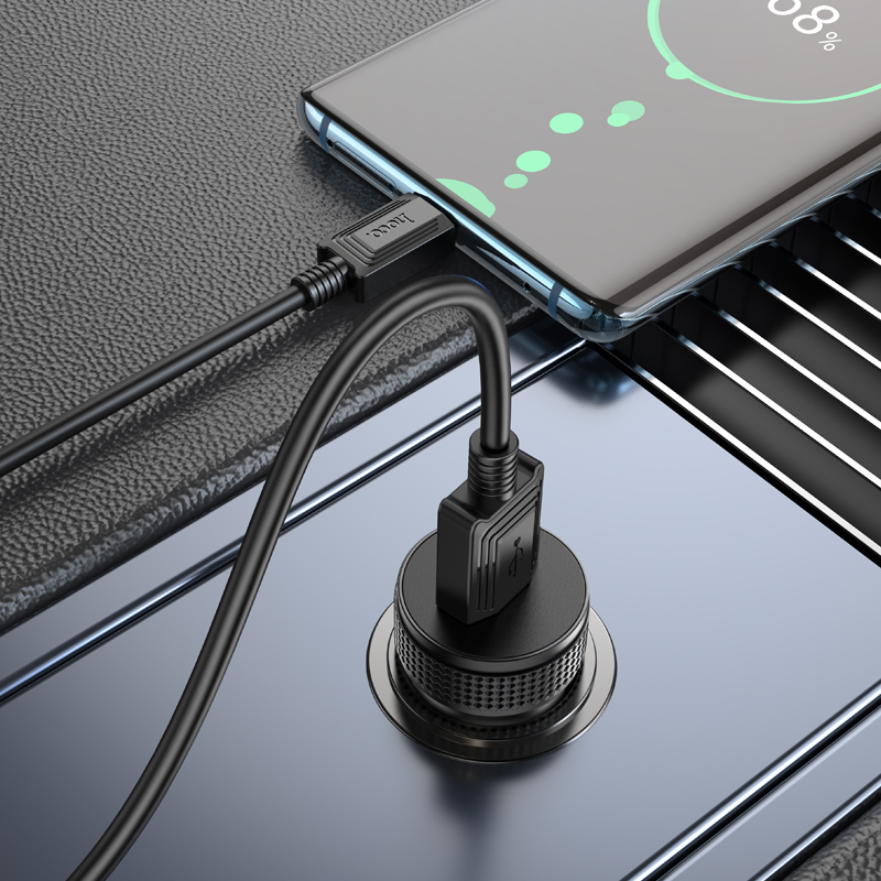 Avto polnilec HOCO Z49A, 18W, 3A, 1 x USB-A, Črn