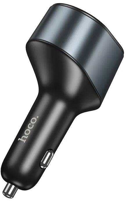 Avtomobilski polnilec HOCO Z56, 35W, 3A, 1 x USB-A - 1 x USB-C - 1 x Razširitev vžigalnika, Črn