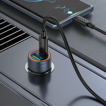 HOCO Z57A Car Charger, 30W, 3A, 1 x USB-A - 1 x USB-C, Grey