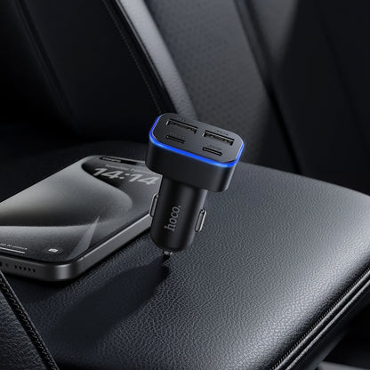 Avtomobilski polnilec HOCO Z63, 42W, 3A, 2 x USB-A - 2 x USB-C, Črn