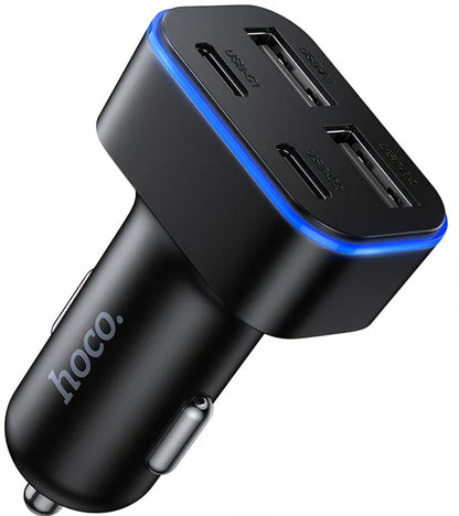 Avtomobilski polnilec HOCO Z63, 42W, 3A, 2 x USB-A - 2 x USB-C, Črn