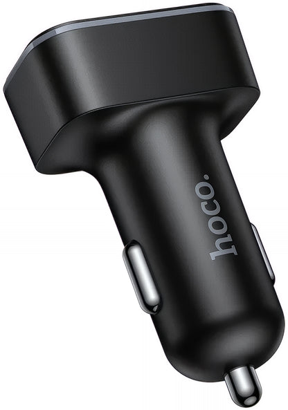 Avtomobilski polnilec HOCO Z63A Display, 42W, 3A, 1 x USB-C - 2 x USB-A, Črn