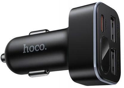 Avtomobilski polnilec HOCO Z63A Display, 42W, 3A, 1 x USB-C - 2 x USB-A, Črn