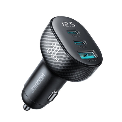 Avtomobilski polnilec Joyroom JR-CCD04, 30W, 3A, 1 x USB-A - 2 x USB-C, Črn