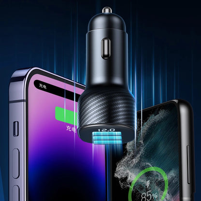 Avtomobilski polnilec Joyroom JR-CCD04, 30W, 3A, 1 x USB-A - 2 x USB-C, Črn