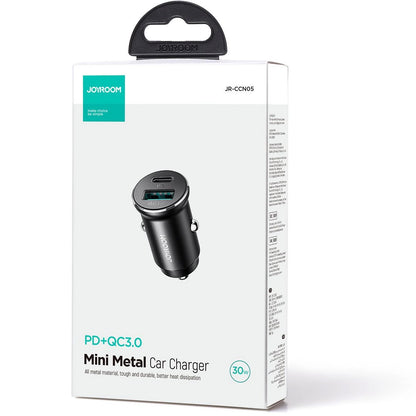 Avtomobilski polnilec Joyroom JR-CCN05, 30W, 3A, 1 x USB-A - 1 x USB-C, črn