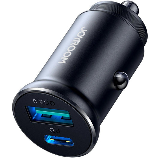 Avtomobilski polnilec Joyroom JR-CCN05, 30W, 3A, 1 x USB-A - 1 x USB-C, črn
