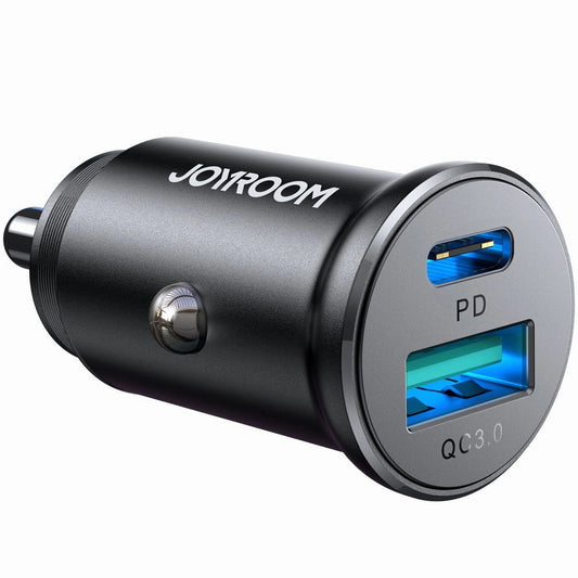 Avtomobilski polnilec Joyroom JR-CCN05, 30W, 3A, 1 x USB-A - 1 x USB-C, črn