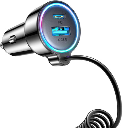 Avtomobilski polnilec z žico USB-C Joyroom JR-CL07, 72W, 3A, 1 x USB-A - 1 x USB-C, črn