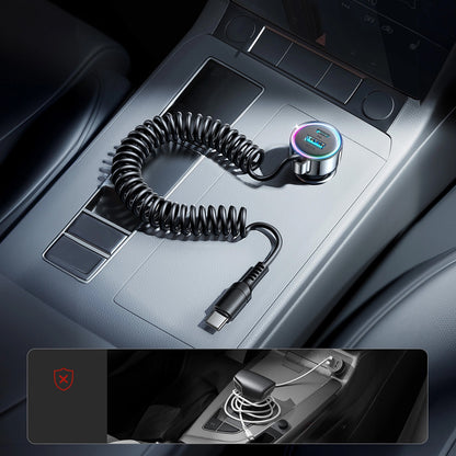 Avtomobilski polnilec z žico USB-C Joyroom JR-CL07, 72W, 3A, 1 x USB-A - 1 x USB-C, črn