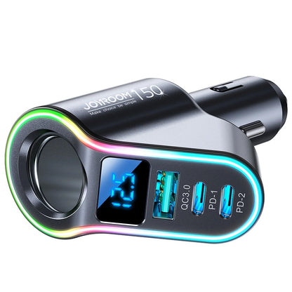 Avtomobilski polnilec Joyroom JR-CL21, 150W, 3A, 1 x Razširitev vžigalnika - 1 x USB-A - 2 x USB-C, Črn