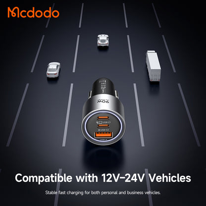 McDodo CC-3110 Gana Car Charger, 90W, 3A, 1 x USB-A - 2 x USB-C, Black
