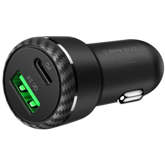 Avtomobilski polnilec McDodo CC-5970, 38W, 3A, 1 x USB-A - 1 x USB-C, črn