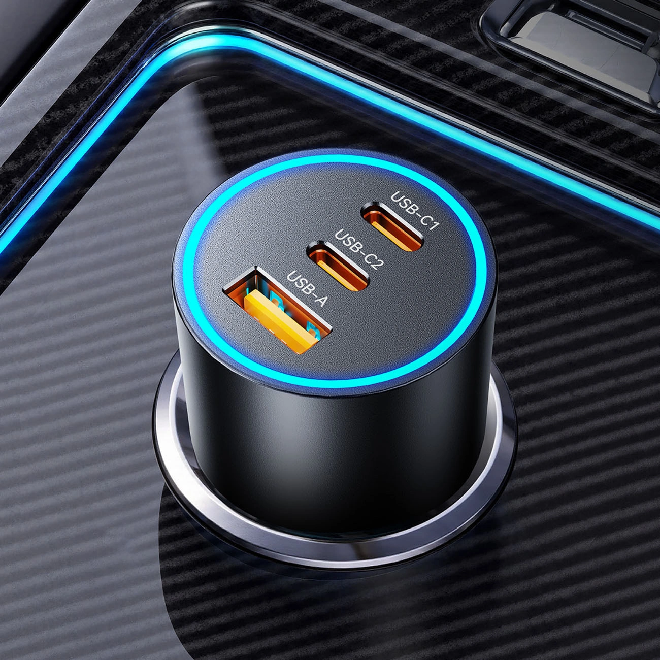Avto polnilec Orico HyperDrive, 165W, 5A, 1 x USB-A - 2 x USB-C, Črn