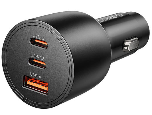 Avto polnilec Orico PowerLink, 165W, 5A, 1 x USB-A - 2 x USB-C, Črn