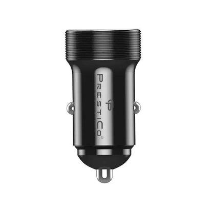 Avtomobilski polnilec Prestico K2A, 20W, 3A, 1 x USB-A - 1 x USB-C, Črn