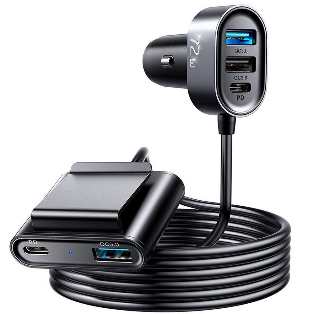 Avtomobilski polnilec Joyroom JR-CL05, 72W, 3A, 2 x USB-C - 3 x USB-A, Črn