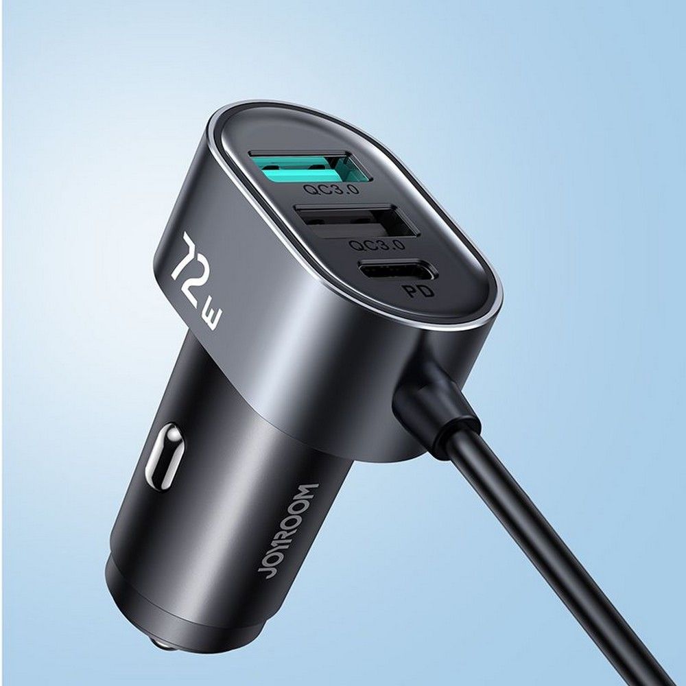 Avtomobilski polnilec Joyroom JR-CL05, 72W, 3A, 2 x USB-C - 3 x USB-A, Črn