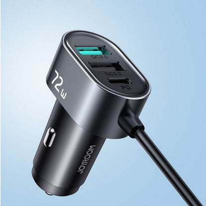 Avtomobilski polnilec Joyroom JR-CL05, 72W, 3A, 2 x USB-C - 3 x USB-A, Črn