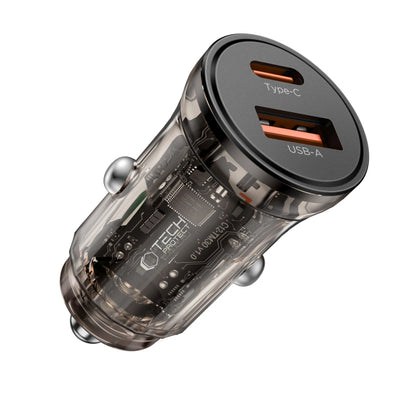 Avto polnilec Tech-Protect CC01, 45W, 5A, 1 x USB-A - 1 x USB-C, Črn