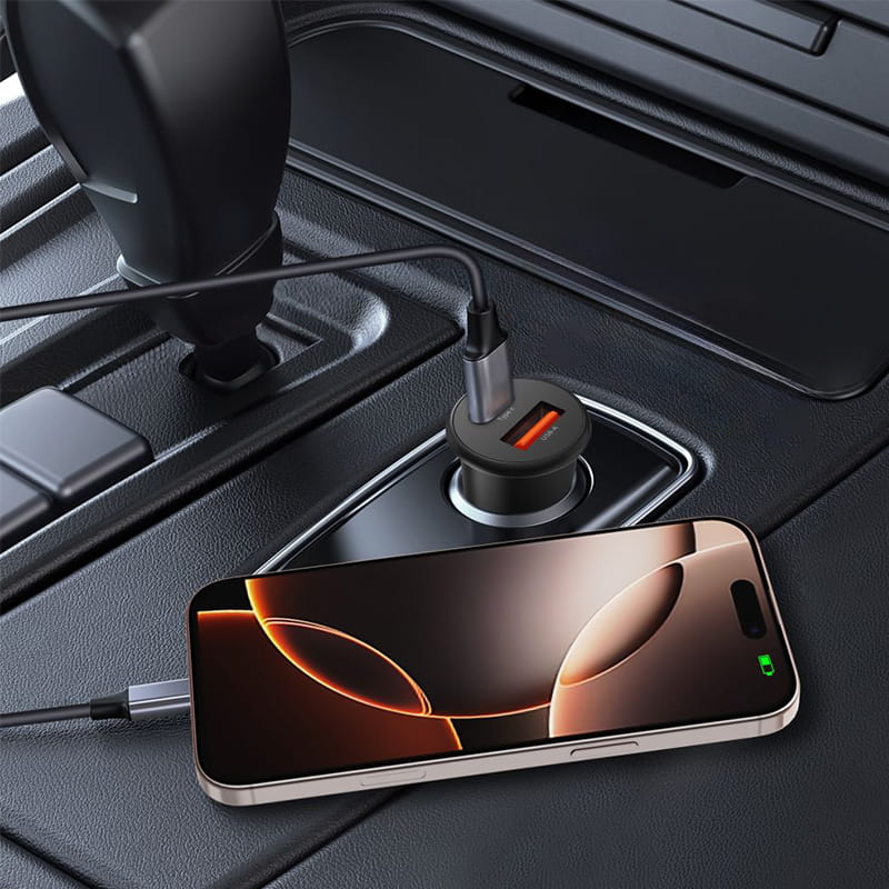 Avtomobilski polnilec Tech-Protect CC02, 35W, 3A, 1 x USB-A - 1 x USB-C, črn