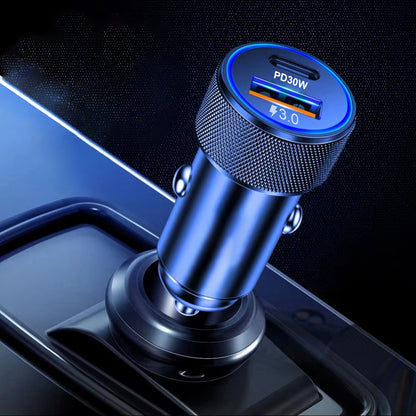 Avtomobilski polnilec Techsuit C2 VoltDuo, 30W, 3A, 1 x USB-A - 1 x USB-C, črn