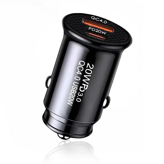 Avtomobilski polnilec Techsuit C4 MiniFuseX, 20W, 3A, 1 x USB-A - 1 x USB-C, črn