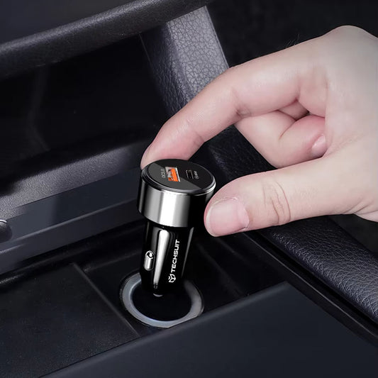 Avtomobilski polnilec Techsuit TE-P31 Premium, 48W, 3A, 1 x USB-A - 1 x USB-C, črn