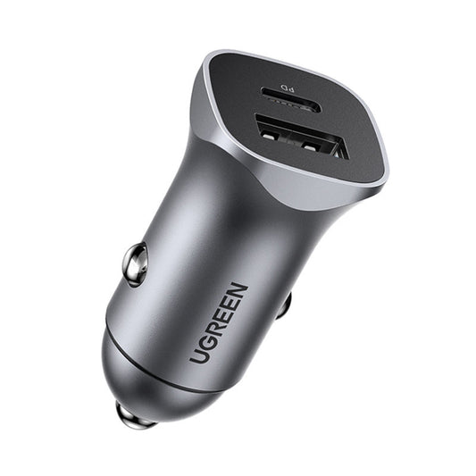Avtomobilski polnilec UGREEN CD130, 24W, 3A, 1 x USB-A - 1 x USB-C, Siv