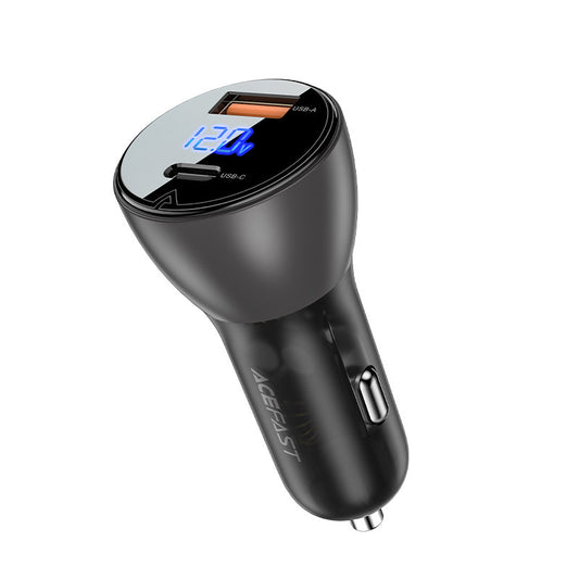 Avto polnilec Acefast B6, 63W, 3.6A, 1 x USB-A - 1 x USB-C, Črn