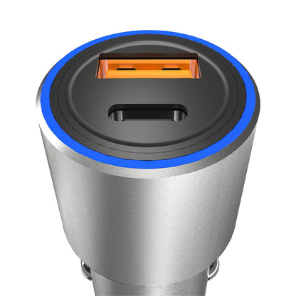 Avto polnilec USB Dudao R4PQ, 1 X USB - 1 X USB Tip-C, 22,5 W, Quick Charge - Power Delivery, Siva