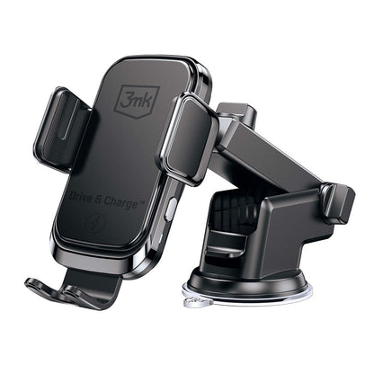 Brezžični avtomobilski polnilec 3MK Drive&Charge, 15W, 1.67A, črn