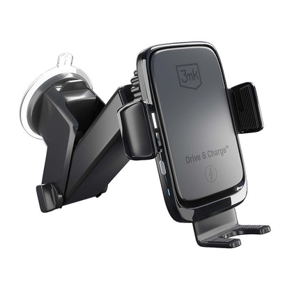 Brezžični avtomobilski polnilec 3MK Drive&Charge, 15W, 1.67A, črn